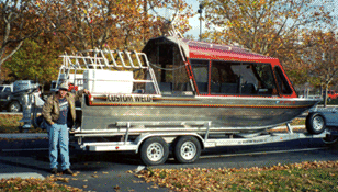 Guide, Tim Thomason with his Custom Weld jet boat