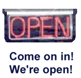 Click on in, we're open!